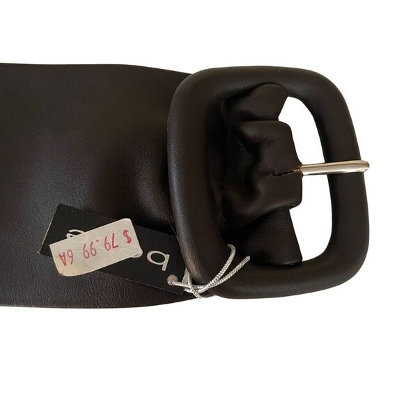 BEBE Genuine Leather Wide Waist Belt Brown Size M/L main image 4